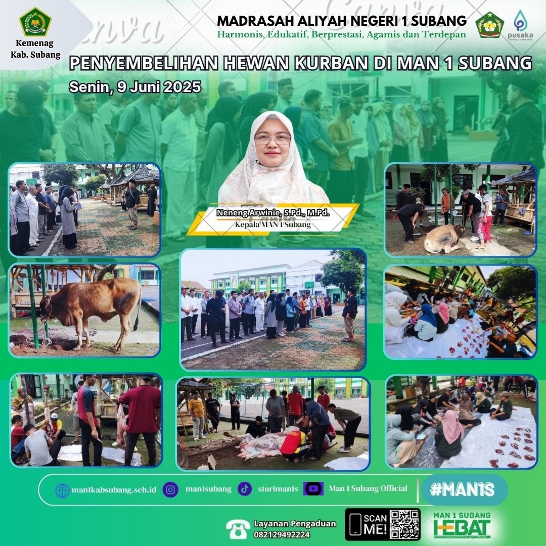 Penyembelihan Hewan Kurban di MAN 1 Subang dalam Rangka Idul Adha 1446 H